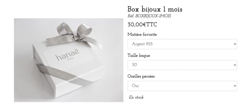 box bijoux hanae paris