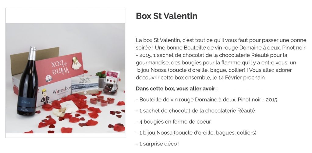 wine and box saint valentin