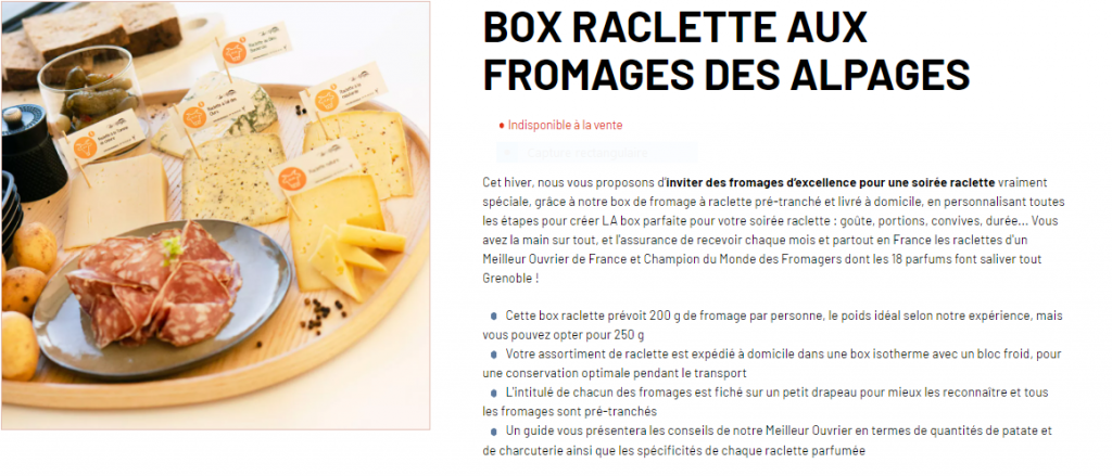 Box fromage Raclette 
